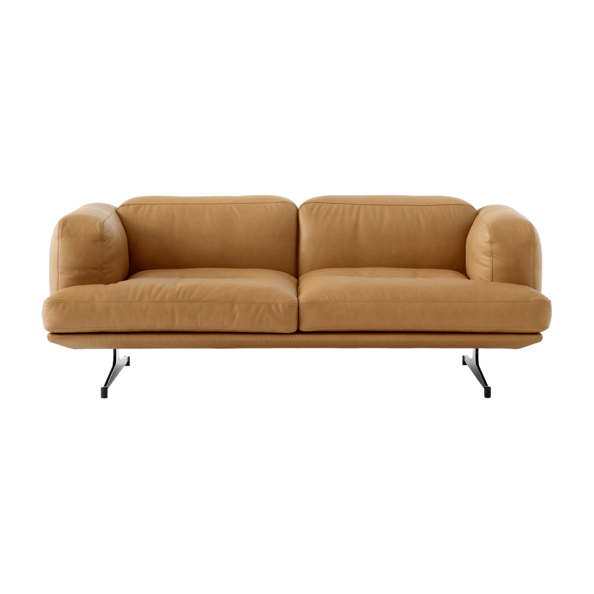 Canapé 2 places en cuir cognac Inland AV22 - &tradition - The Cool Republic