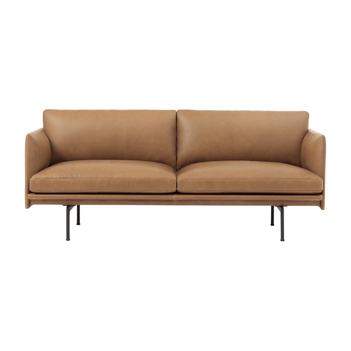 Canapé 2 places en cuir cognac Outline - Muuto - The Cool Republic