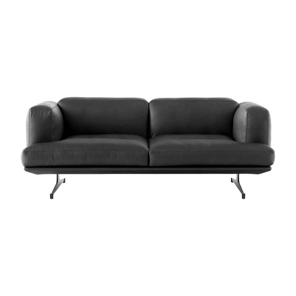 2 seater sofa in black leather Inland AV22 - &tradition - The Cool Republic