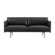 Canapé 2 places en cuir noir Outline - Muuto - The Cool Republic