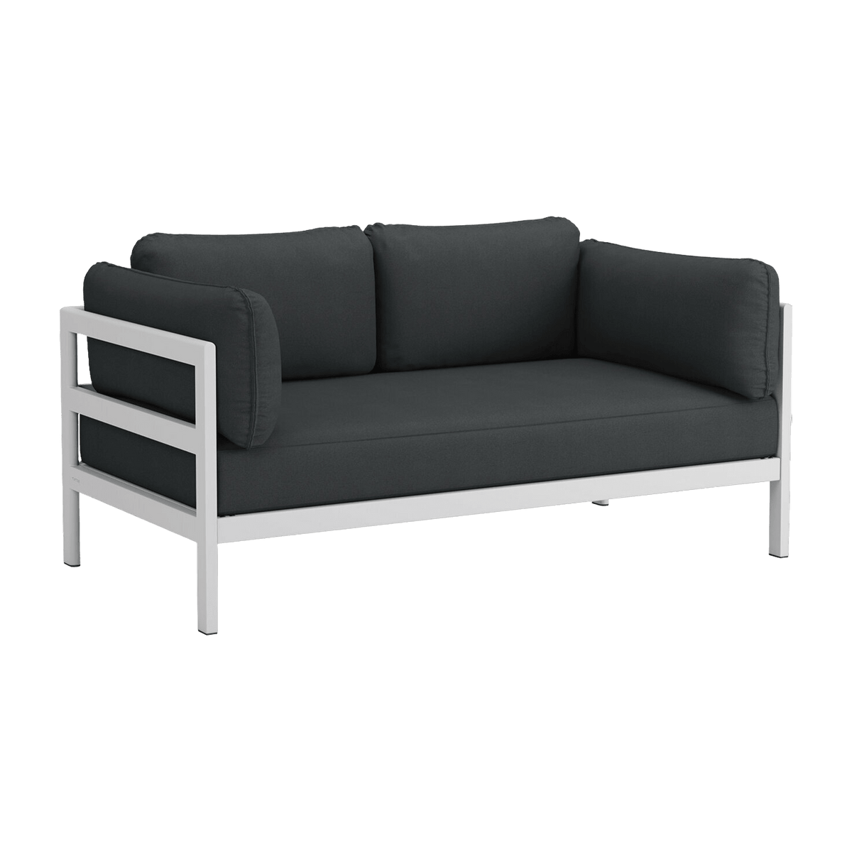 Canapé 2 places en métal gris austral et tissu gris ardoise Easy - Tiptoe - The Cool Republic