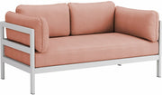Canapé 2 places en métal gris austral et tissu rose chiné Easy - Tiptoe - The Cool Republic