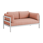 Canapé 2 places en métal gris austral et tissu rose chiné Easy - Tiptoe - The Cool Republic