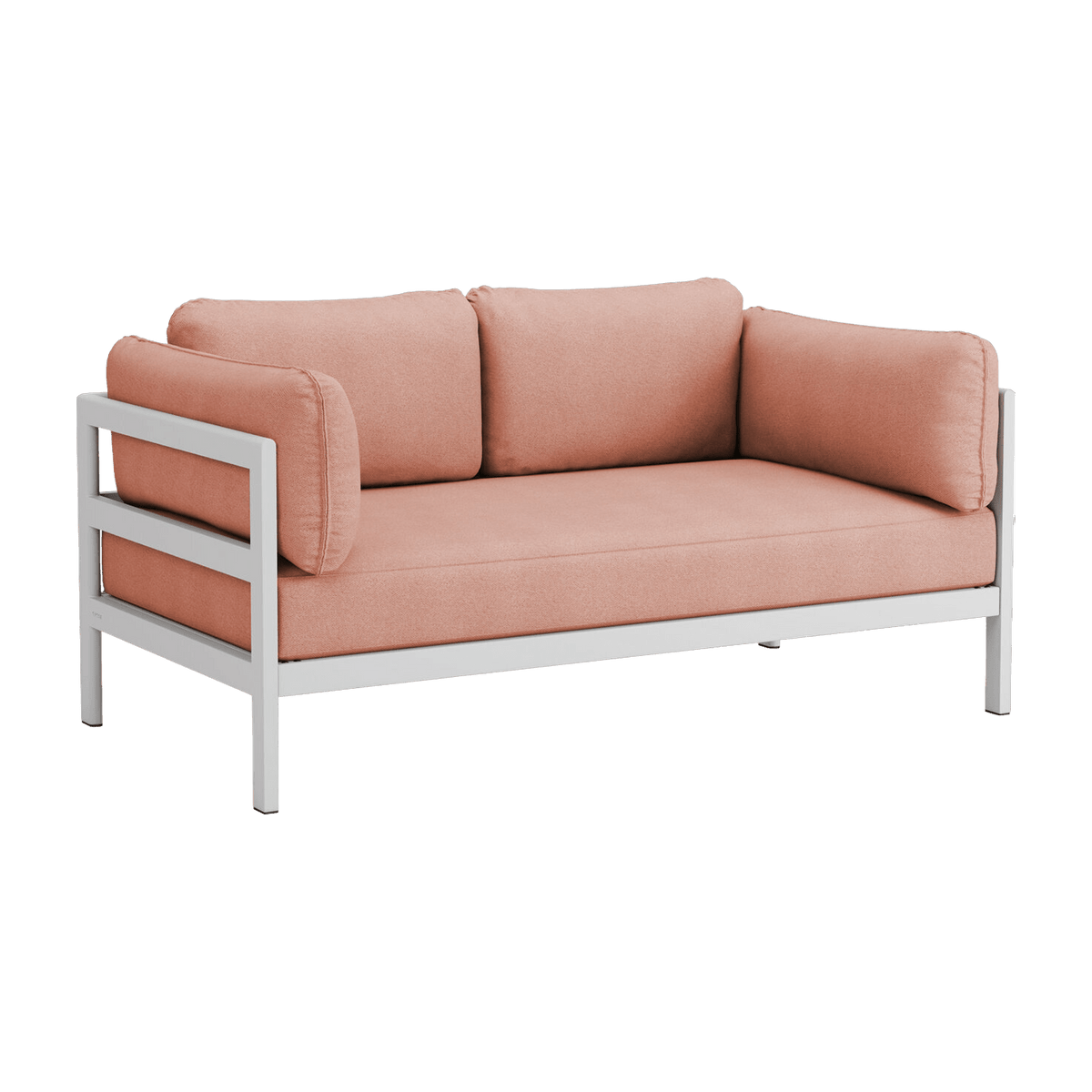 Canapé 2 places en métal gris austral et tissu rose chiné Easy - Tiptoe - The Cool Republic
