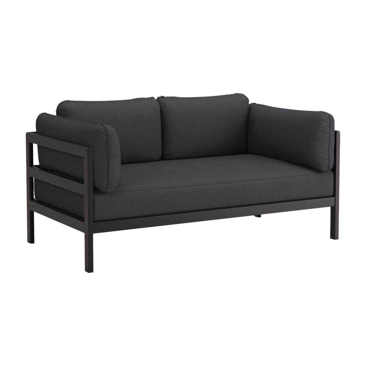 Canapé 2 places en métal noir et tissu gris ardoise Easy - Tiptoe - The Cool Republic