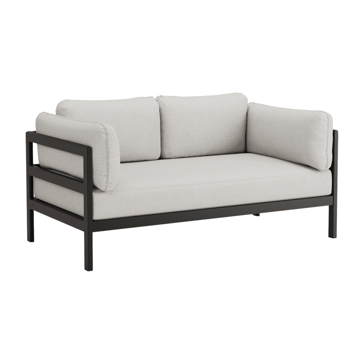 Canapé 2 places en métal noir et tissu gris chiné Easy - Tiptoe - The Cool Republic