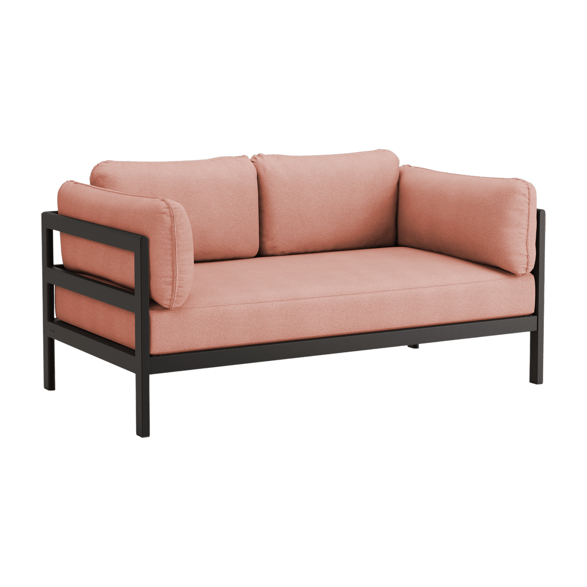Canapé 2 places en métal noir et tissu rose chiné Easy - Tiptoe - The Cool Republic