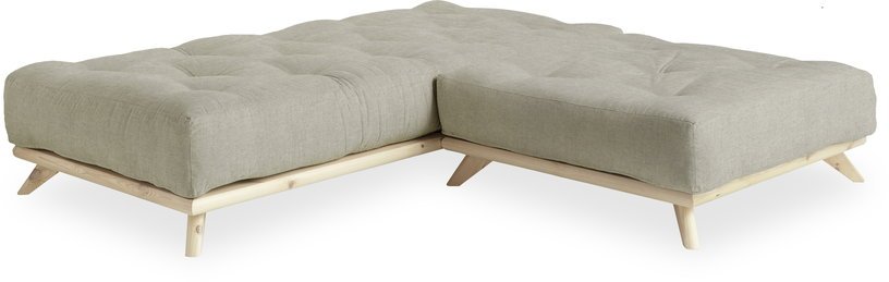 Canapé 2 places en pin et matelas lin 200x90cm Senza - Karup Design - The Cool Republic