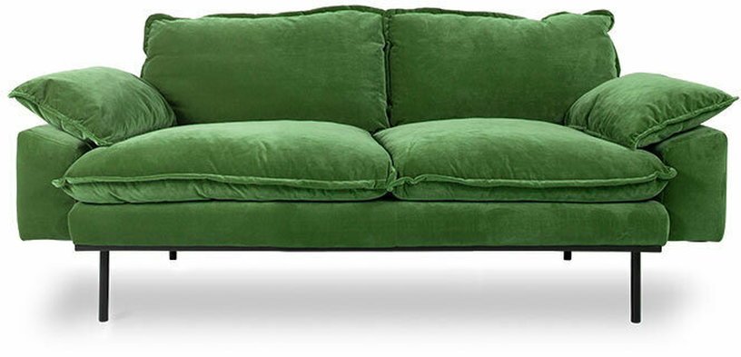 Canapé 2 places en velours vert Retro - Hkliving - The Cool Republic
