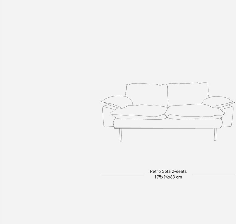 Canapé 2 places en velours vert Retro - Hkliving - The Cool Republic