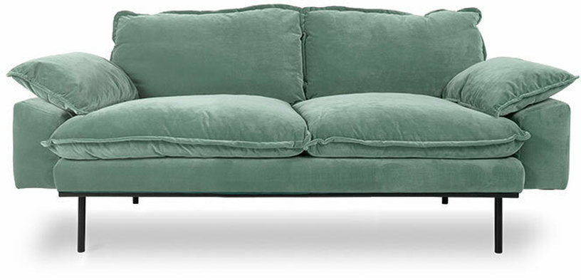 Canapé 2 places en velours vert Retro - Hkliving - The Cool Republic