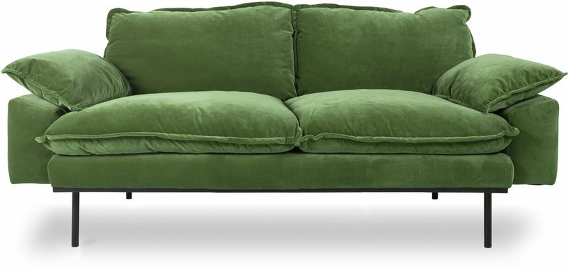 Canapé 2 places en velours vert Retro - Hkliving - The Cool Republic