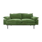 Canapé 2 places en velours vert Retro - Hkliving - The Cool Republic