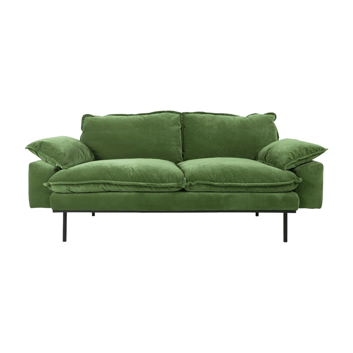 Canapé 2 places en velours vert Retro - Hkliving - The Cool Republic