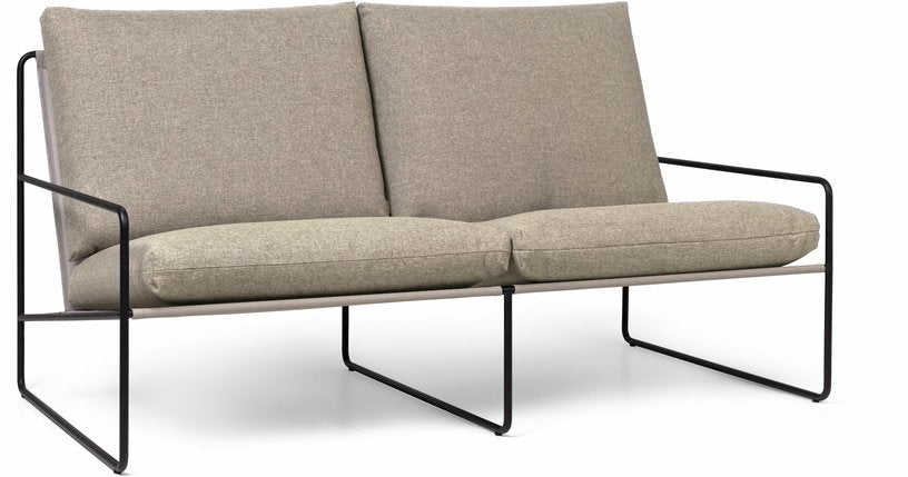 Canapé 2 places extérieur sable et métal noir Desert - Ferm Living - The Cool Republic