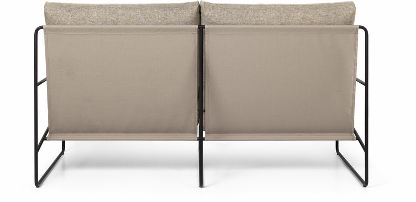 Canapé 2 places extérieur sable et métal noir Desert - Ferm Living - The Cool Republic
