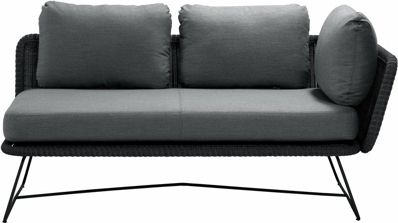 Canapé 2 places module gauche noir Horizon - Cane - Line - The Cool Republic