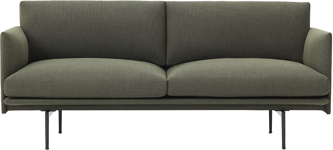 Canapé 2 places vert kaki Outline - Muuto - The Cool Republic
