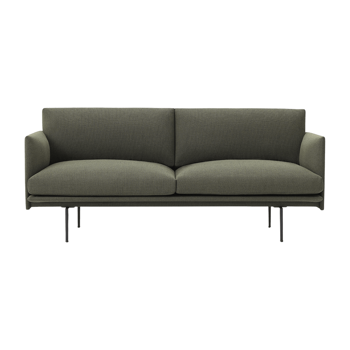 Canapé 2 places vert kaki Outline - Muuto - The Cool Republic