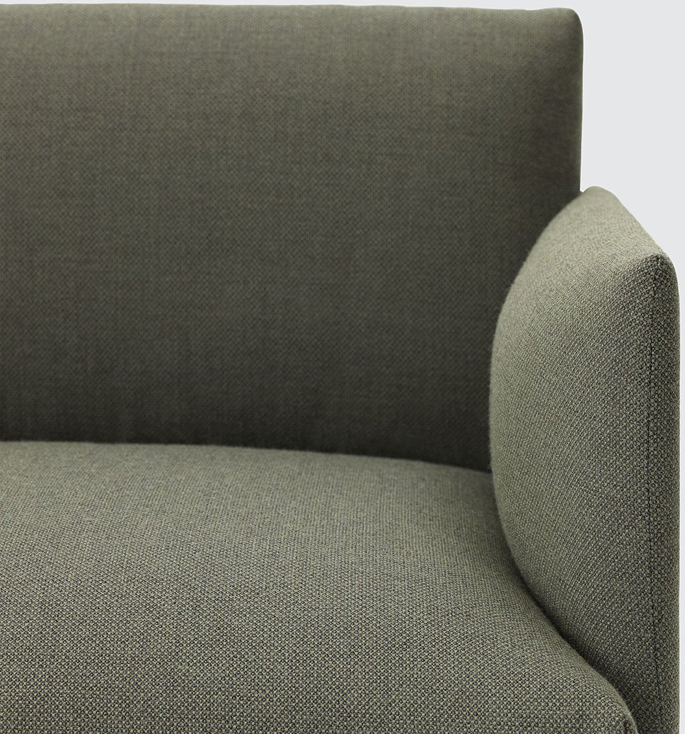 Canapé 2 places vert kaki Outline - Muuto - The Cool Republic