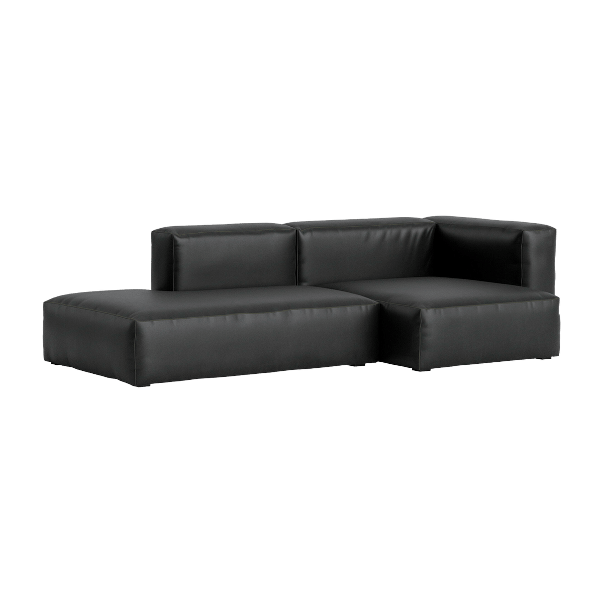 Canapé 2,5 places en cuir Sense black Mags Soft combinaison 3 right - Hay - The Cool Republic