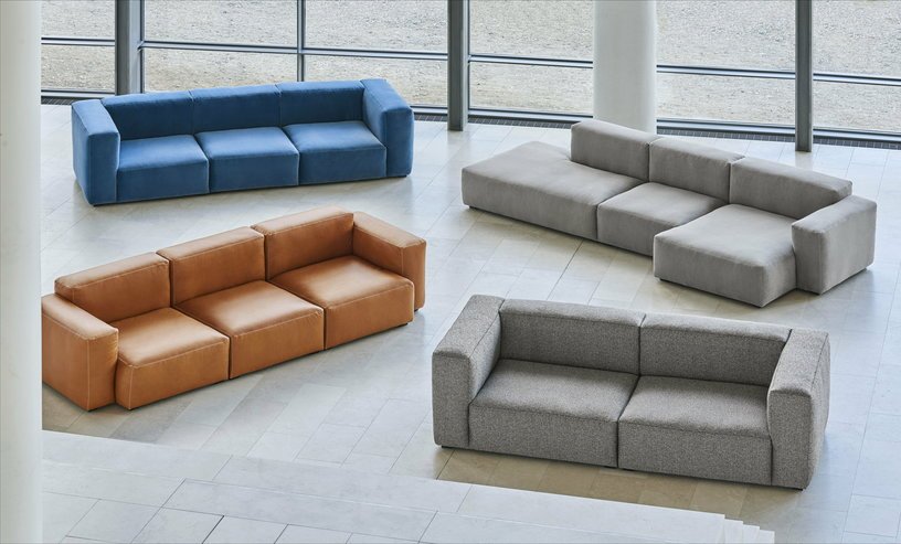Canapé 2,5 places en cuir Sense black Mags Soft combinaison 3 right - Hay - The Cool Republic