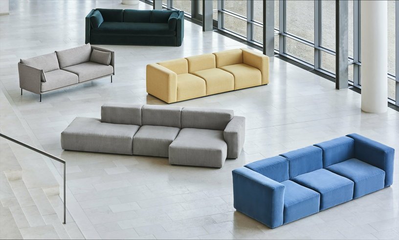 Canapé 2,5 places en cuir Sense black Mags Soft combinaison 3 right - Hay - The Cool Republic