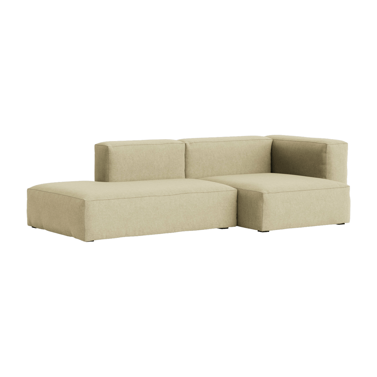 Canapé 2,5 places en tissu Linen Grid dark beige Mags Soft combinaison 3 right - Hay - The Cool Republic