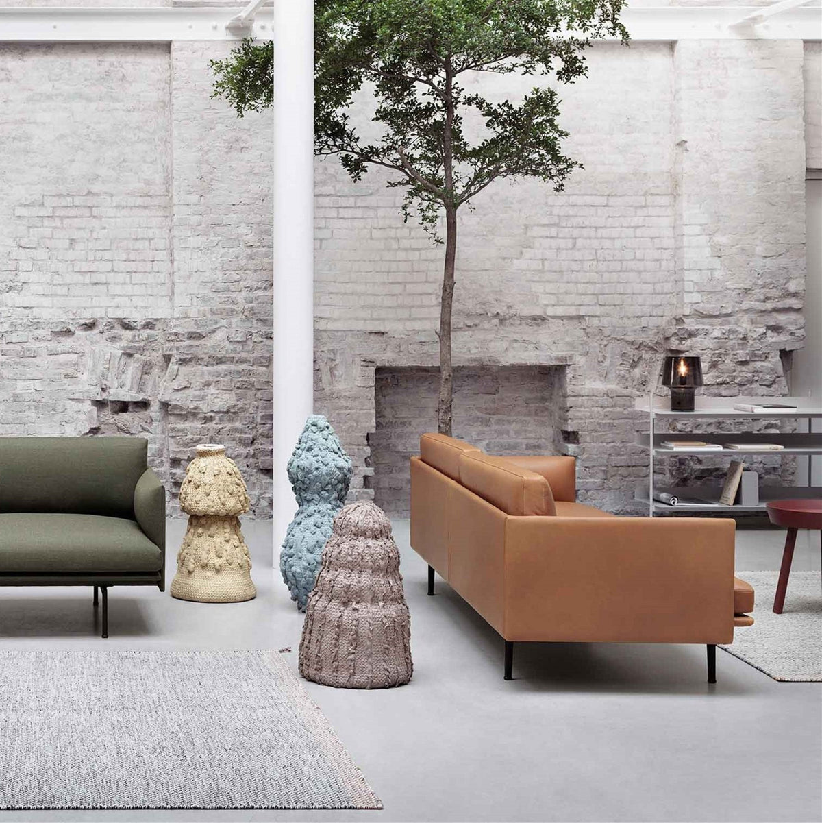 Canapé 3 places bleu foncé Outline - Muuto - The Cool Republic