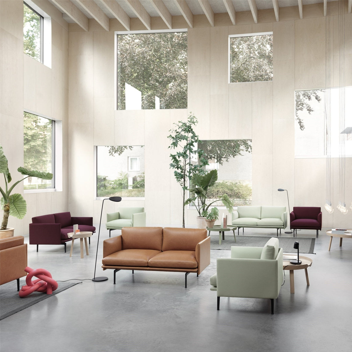 Canapé 3 places bleu foncé Outline - Muuto - The Cool Republic
