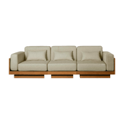 3 seater outdoor sofa in Iroko and natural buckwheat Georges Le Confortable - Gabrielle Paris - The Cool Republic
