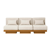 3 seater outdoor sofa in Iroko and Cream fabric Georges - Gabrielle Paris - The Cool Republic