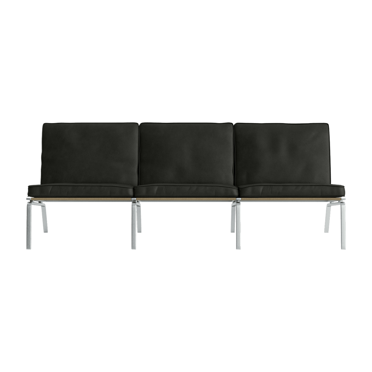 Canapé 3 places en acier et cuir anthracite Man - NORR11 - The Cool Republic