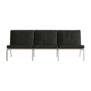Canapé 3 places en acier et cuir anthracite Man - NORR11 - The Cool Republic