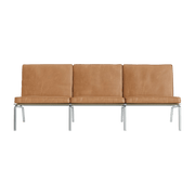 Canapé 3 places en acier et cuir camel Man - NORR11 - The Cool Republic