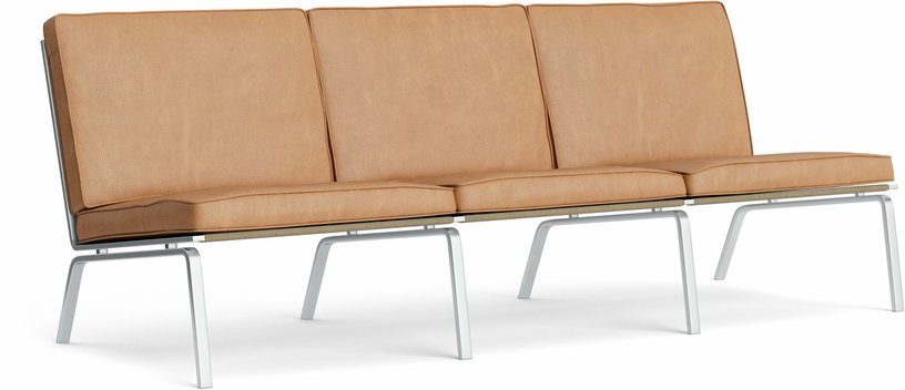 Canapé 3 places en acier et cuir camel Man - NORR11 - The Cool Republic