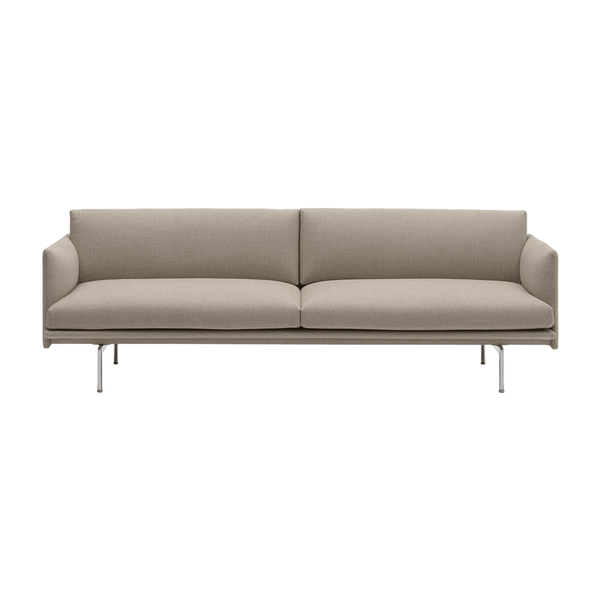 Canapé 3 places en aluminium poli 220 cm Outline - Muuto - The Cool Republic