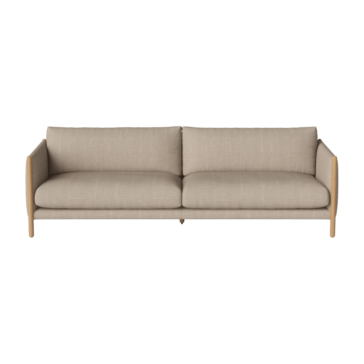 Canapé 3 places en chêne huilé et tissu en lin beige pure Hayden - Bolia - The Cool Republic