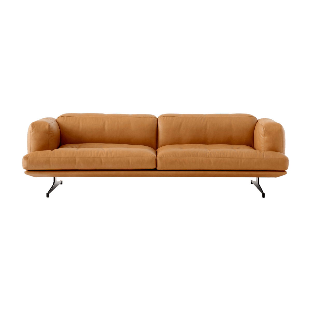 Canapé 3 places en cuir cognac Inland AV22 - &tradition - The Cool Republic