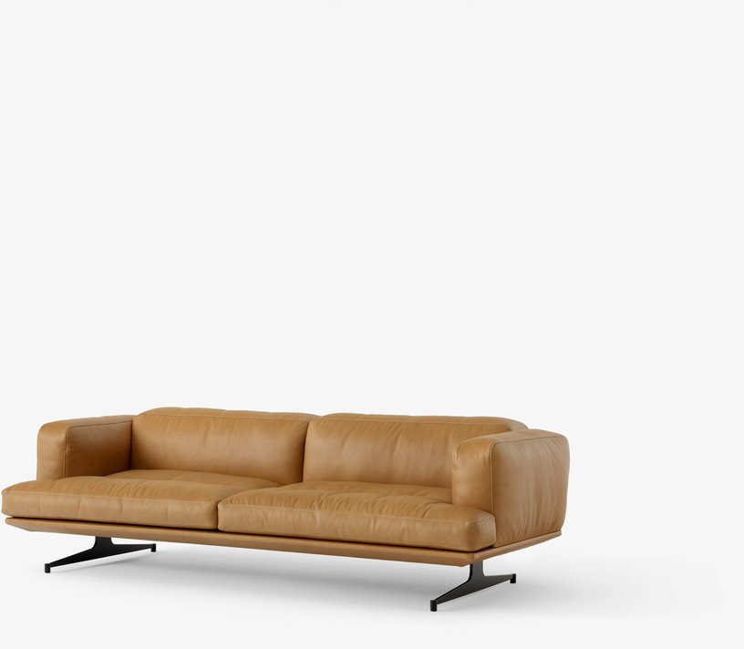 Canapé 3 places en cuir cognac Inland AV22 - &tradition - The Cool Republic