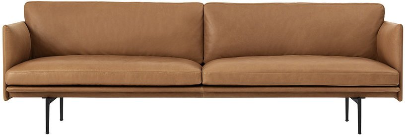 Canapé 3 places en cuir cognac Outline 220 cm - Muuto - The Cool Republic