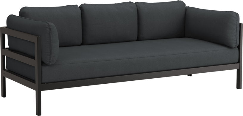 Canapé 3 places en métal noir et tissu gris ardoise Easy - Tiptoe - The Cool Republic