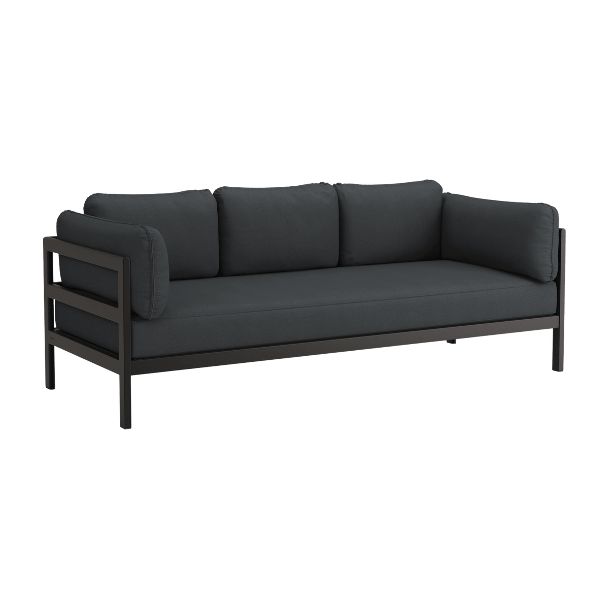 Canapé 3 places en métal noir et tissu gris ardoise Easy - Tiptoe - The Cool Republic