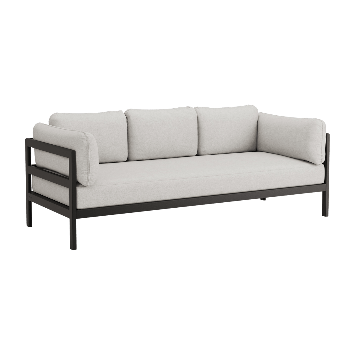 Canapé 3 places en métal noir et tissu gris chiné Easy - Tiptoe - The Cool Republic