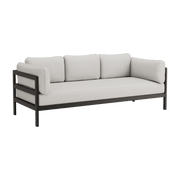 Canapé 3 places en métal noir et tissu gris chiné Easy - Tiptoe - The Cool Republic