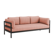 Canapé 3 places en métal noir et tissu rose chiné Easy - Tiptoe - The Cool Republic