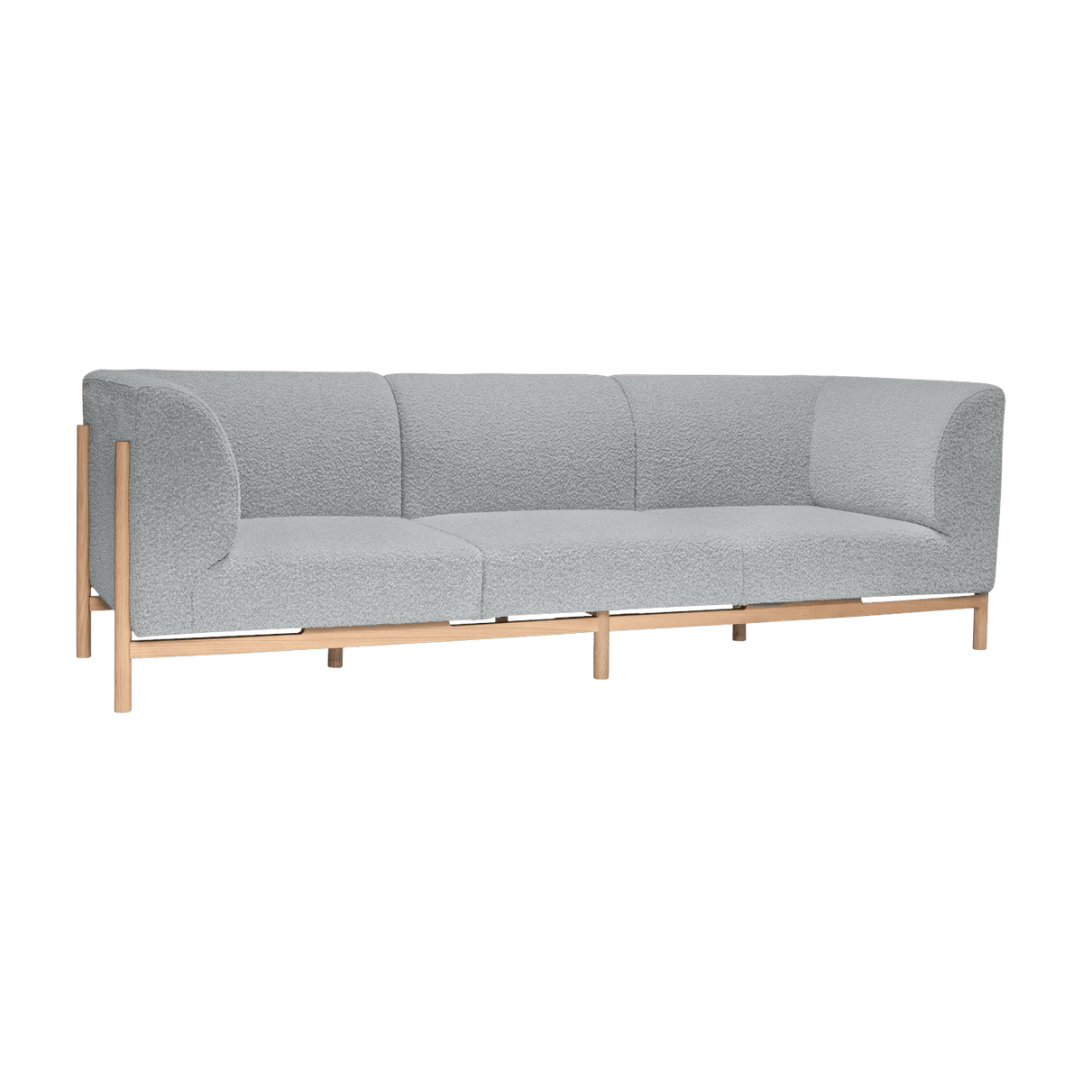 Canapé 3 places en polyester gris 182 cm Moment - Hübsch - The Cool Republic