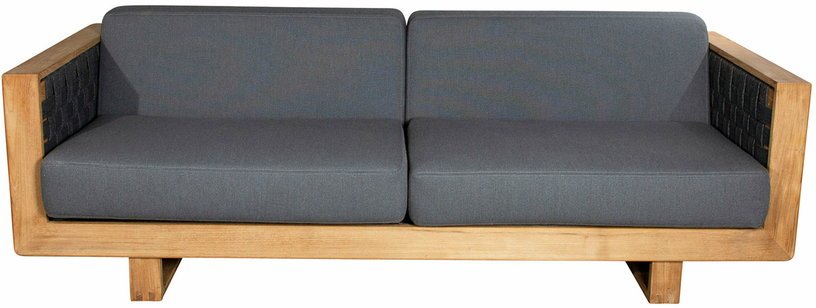 Canapé 3 places en teck Angle - Cane - Line - The Cool Republic