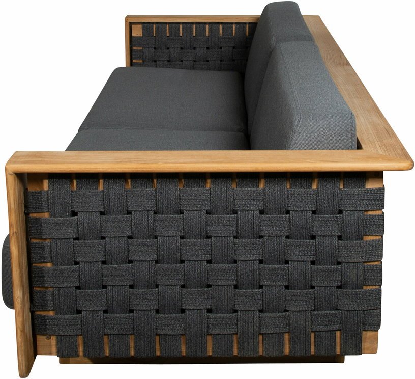 Canapé 3 places en teck Angle - Cane - Line - The Cool Republic