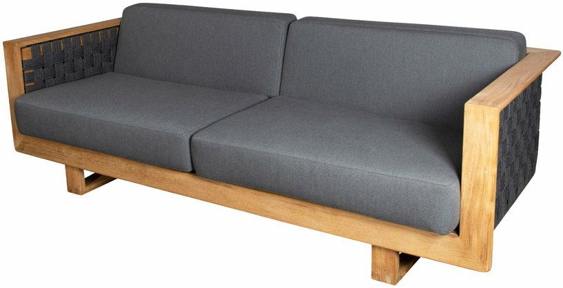 Canapé 3 places en teck Angle - Cane - Line - The Cool Republic